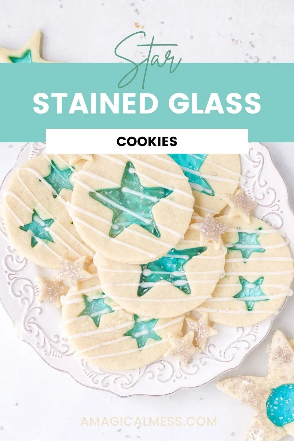 Blue Jolly Rancher cookies with stars