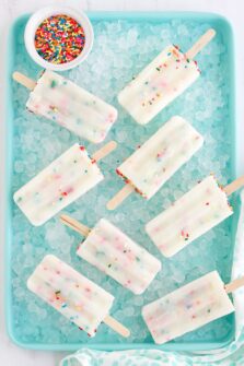 Easy Cake Batter Popsicles | Homemade 4-ingredient Ice Pops!