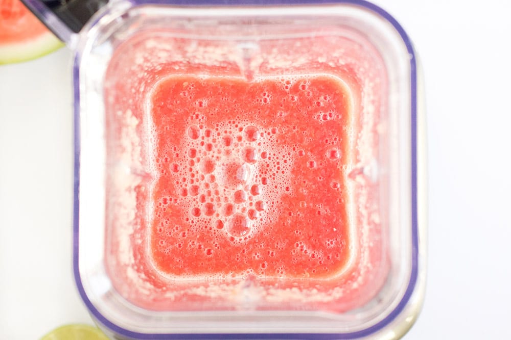 Watermelon mixture in a blender