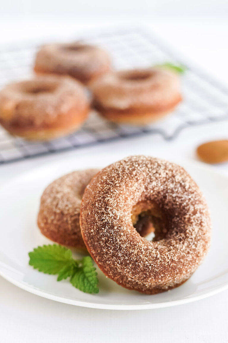 Baked Apple Cider Donuts with Cinnamon Sugar