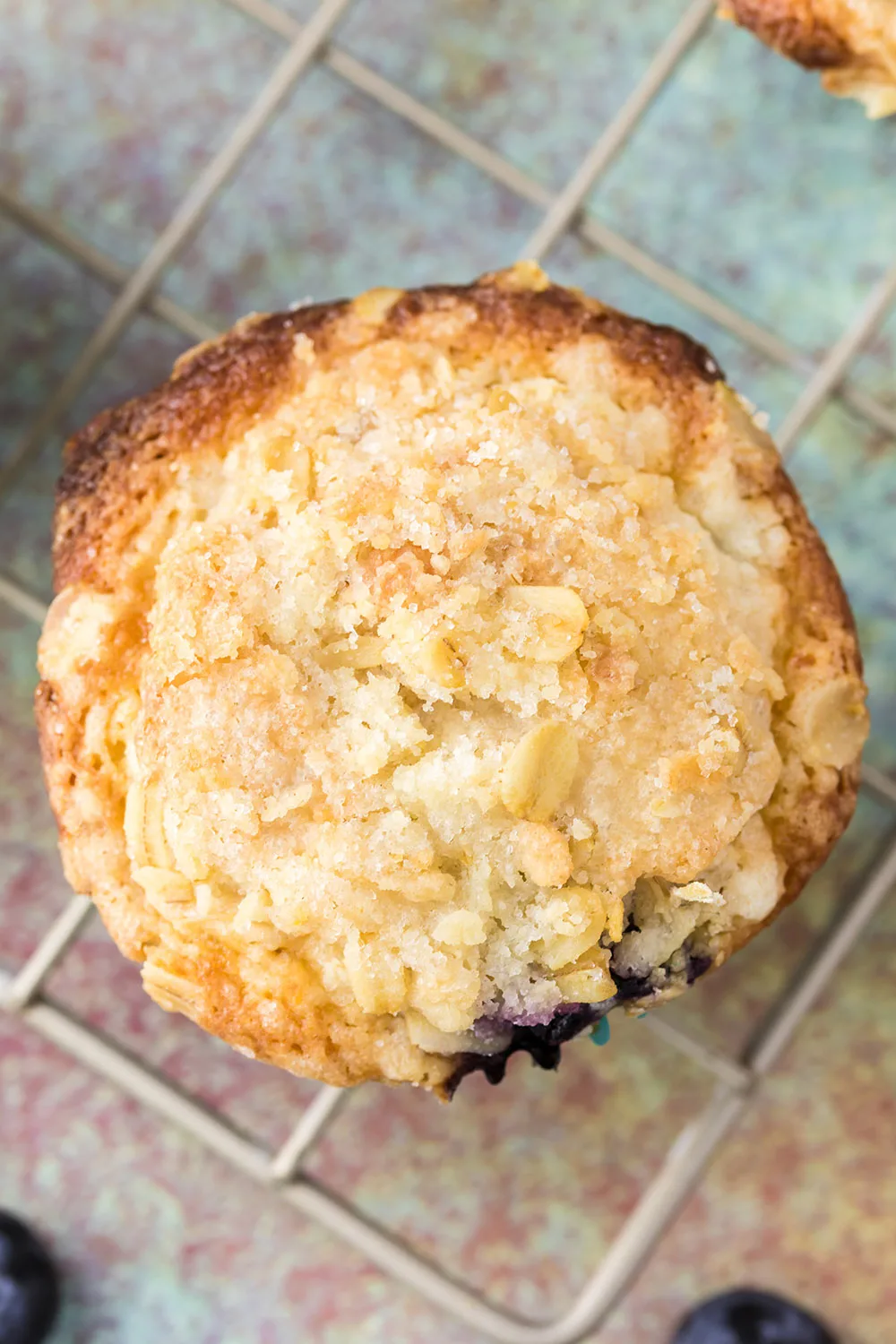 Closeup of a muffin top.