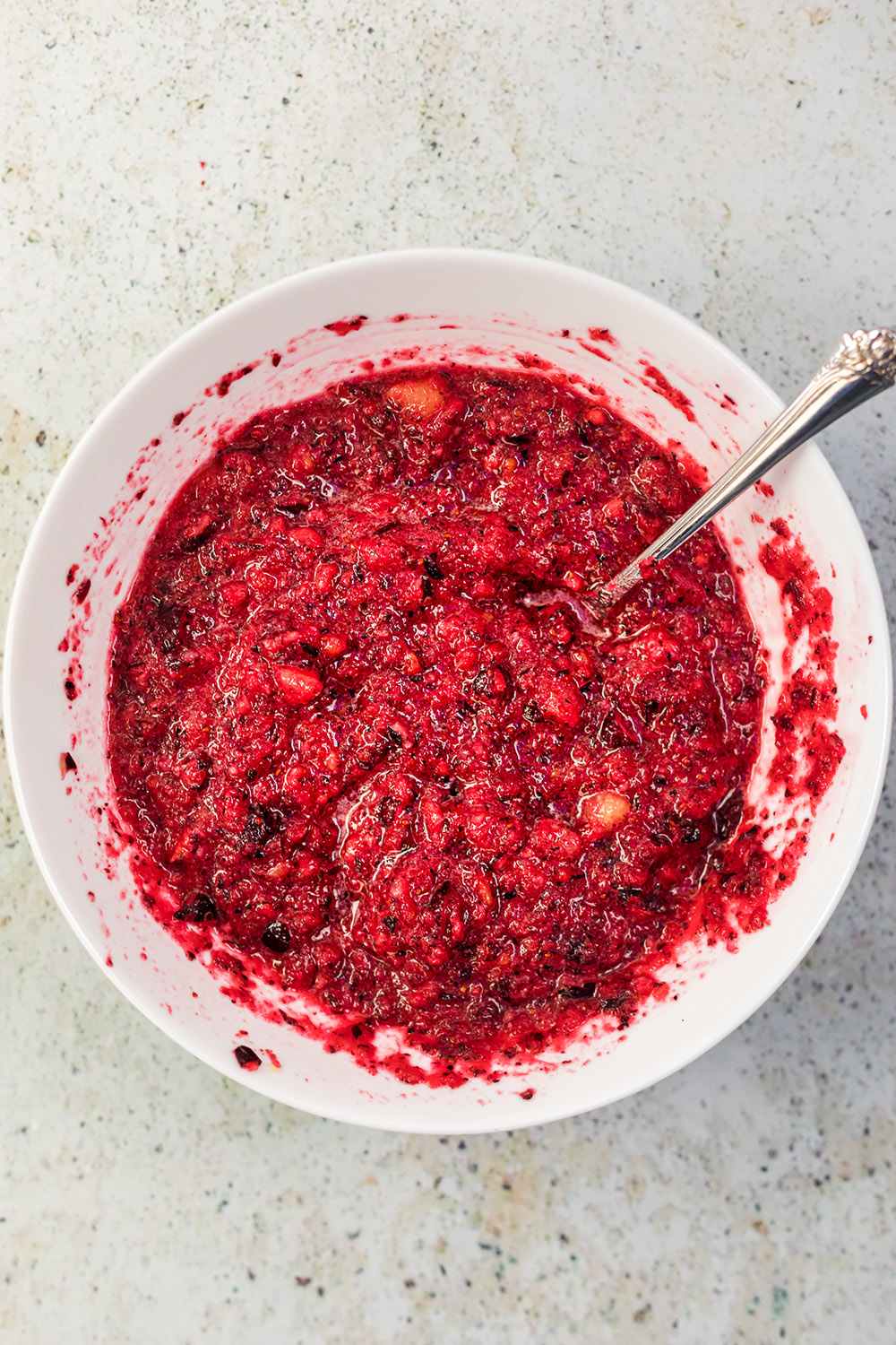 Cranberry mixture in a bowl. 