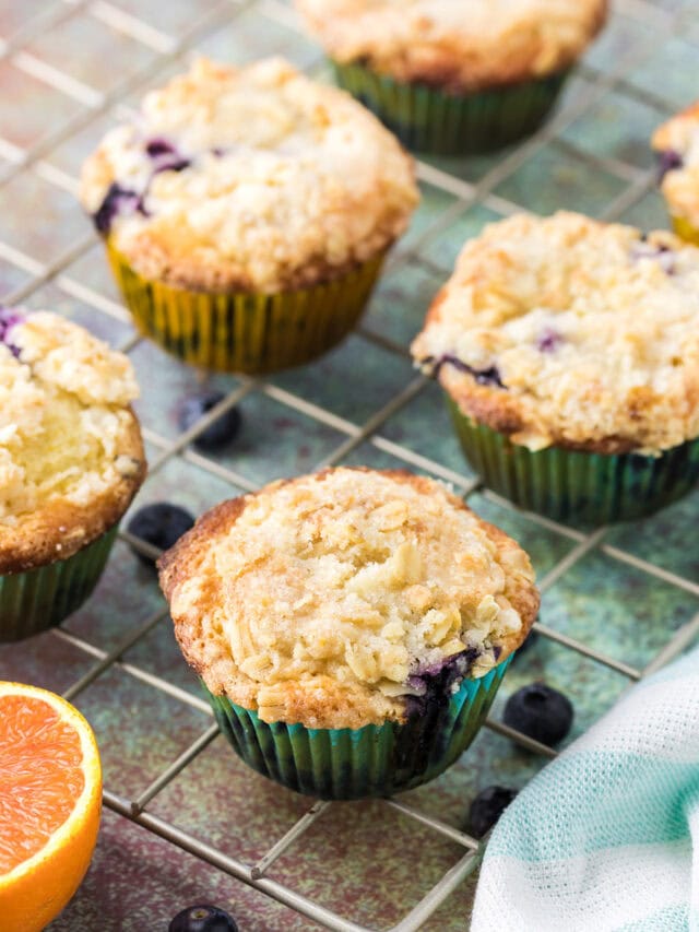 Muffins on a cooling rack.