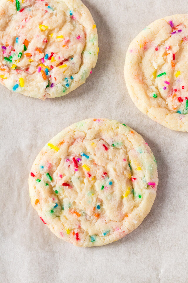 Homemade Funfetti Confetti Sugar Cookies Recipe with Rainbow