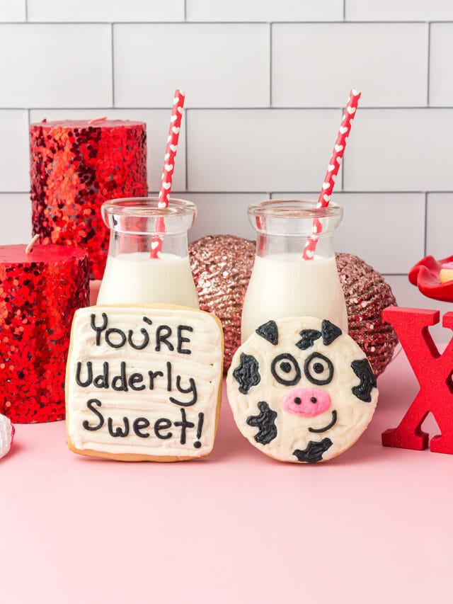 Cow Valentine Sugar Cookies