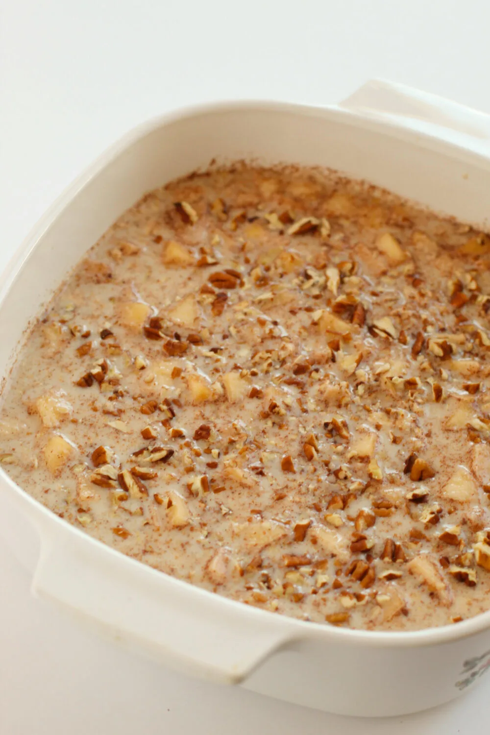 Baked oatmeal with pecans. 
