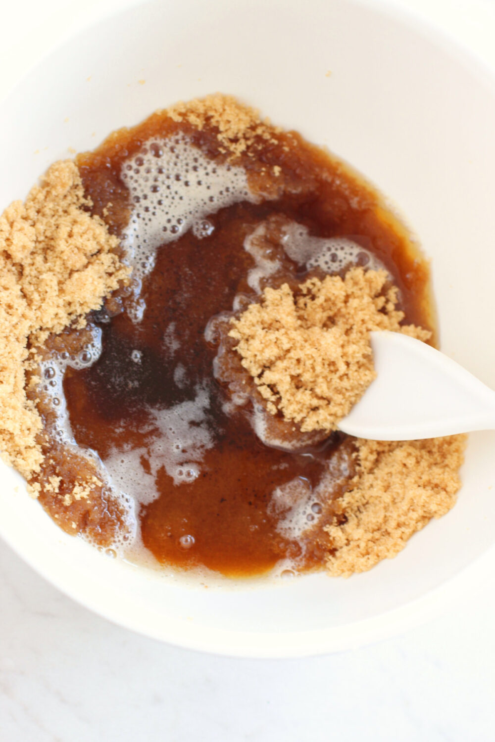 Brown sugar mixture in a bowl. 