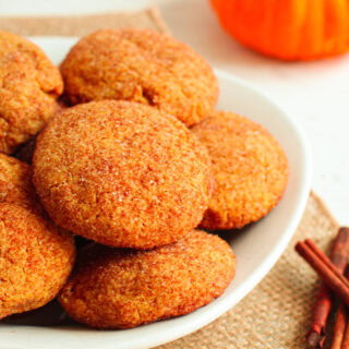 Brown butter pumpkin cookies in a bowl.