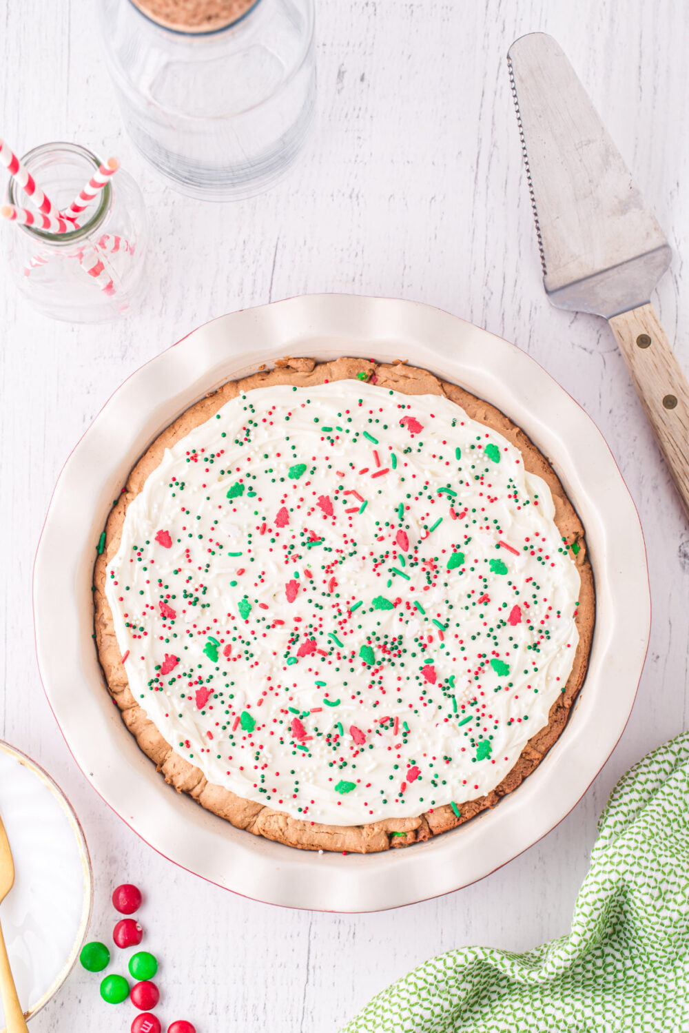 Frosted sugar cookie pie. 