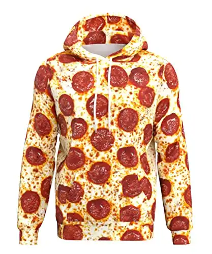 Funny Pizza Print Hoodies