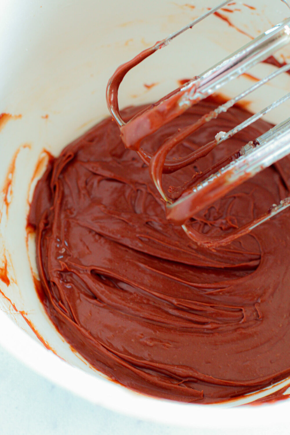 Chocolate frosting. 