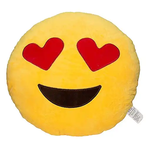 Heart Eye Emoji Pillow