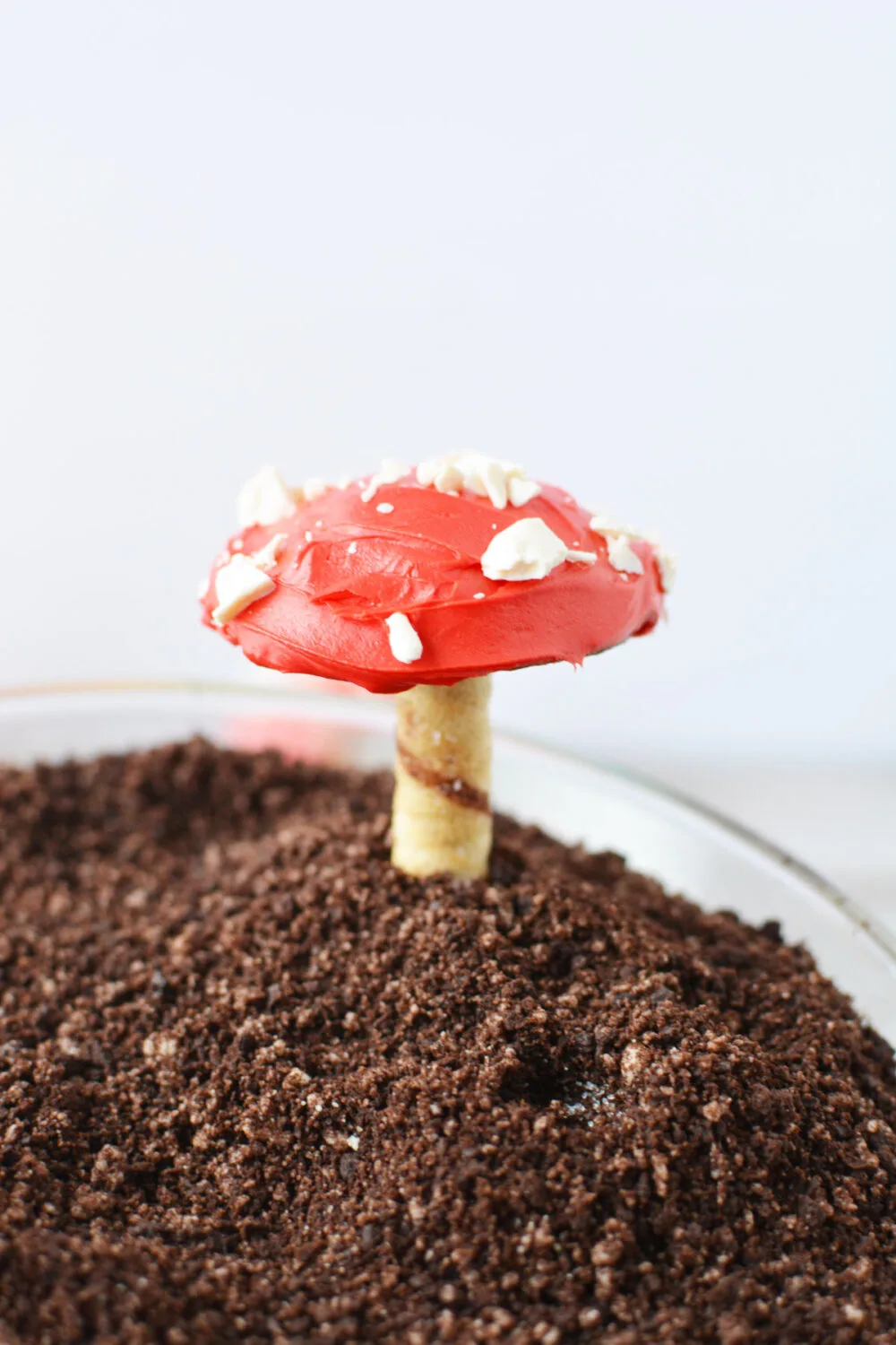 Cookie toadstool in a trifle. 