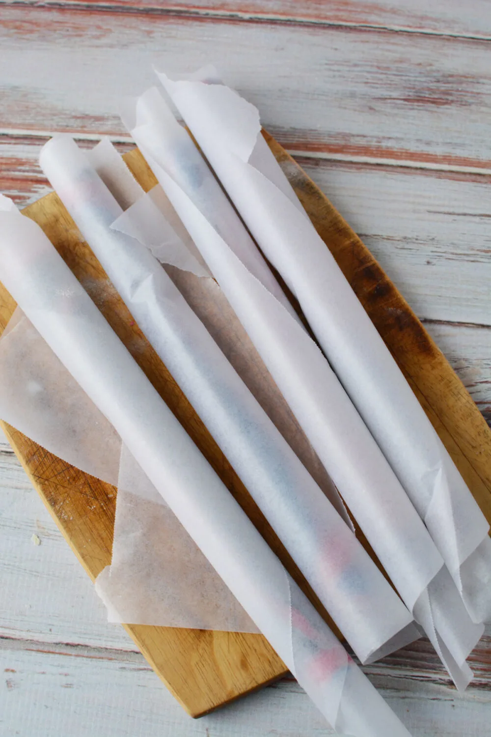 Cookie dough rolled into tubes.