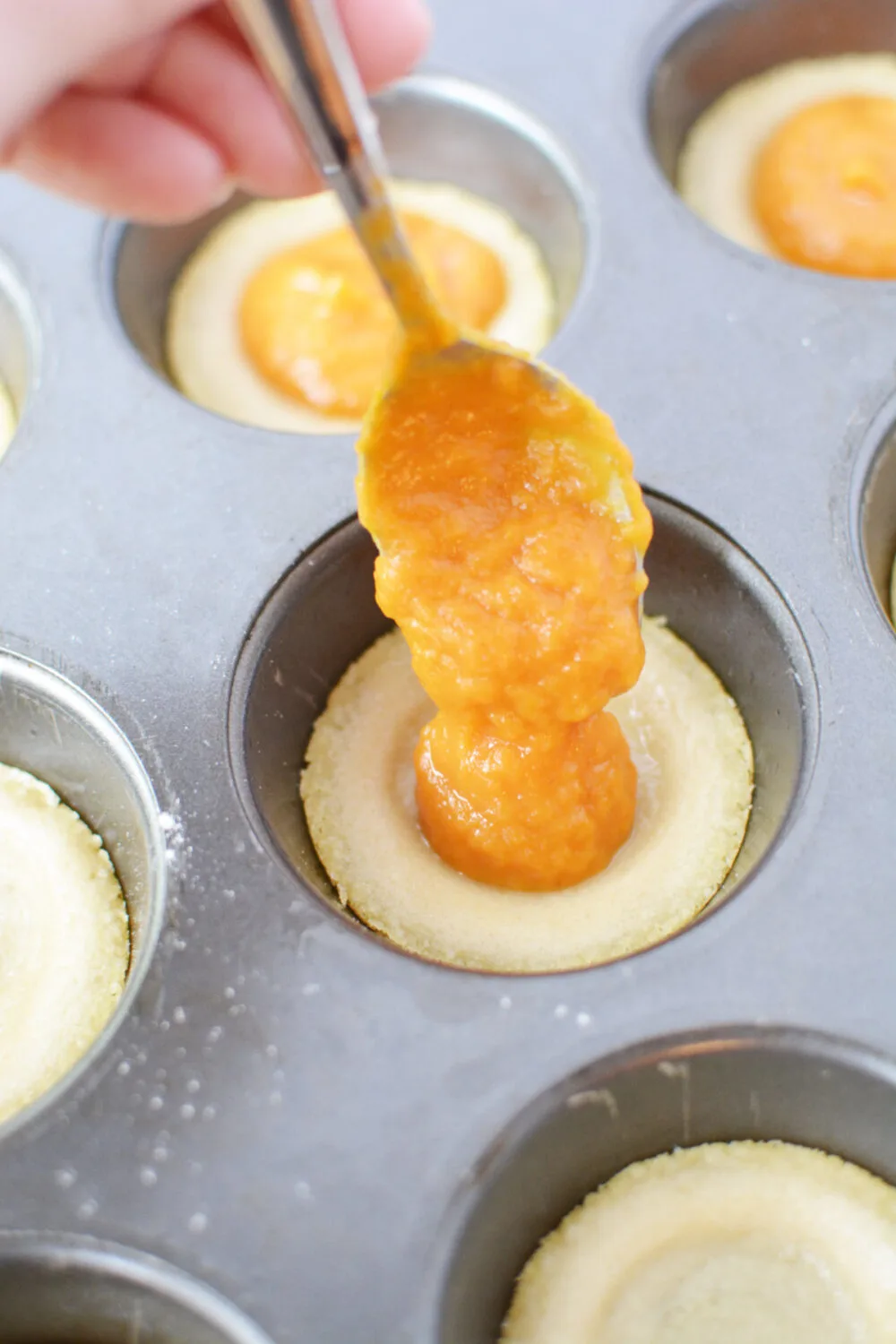 Adding pumpkin pie filling to cookie crusts.