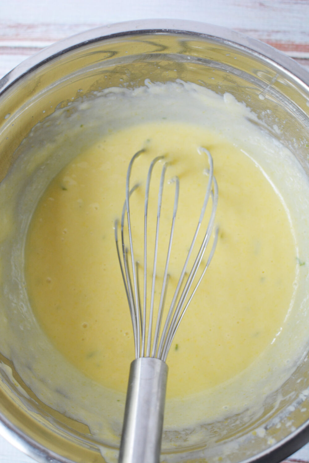 Whisking key lime pie cookie filling. 