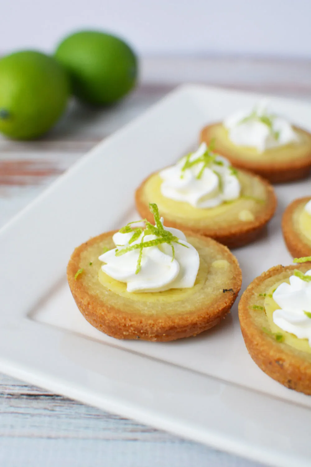 Key lime pie cookies with lime zest topping. 