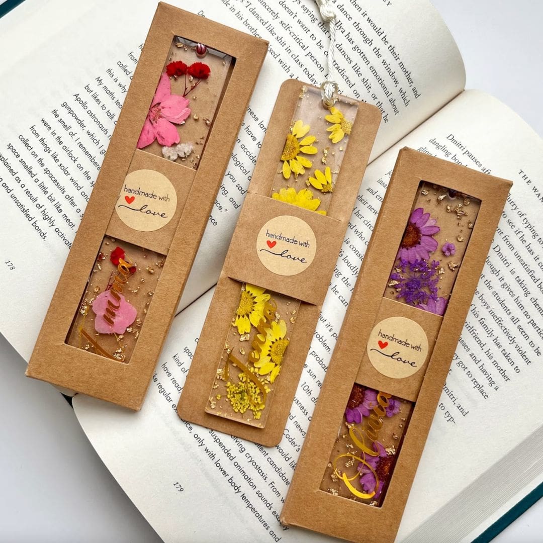 Resin Dried Flower Bookmarks