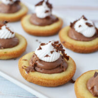 French silk pie cookies on a tray.