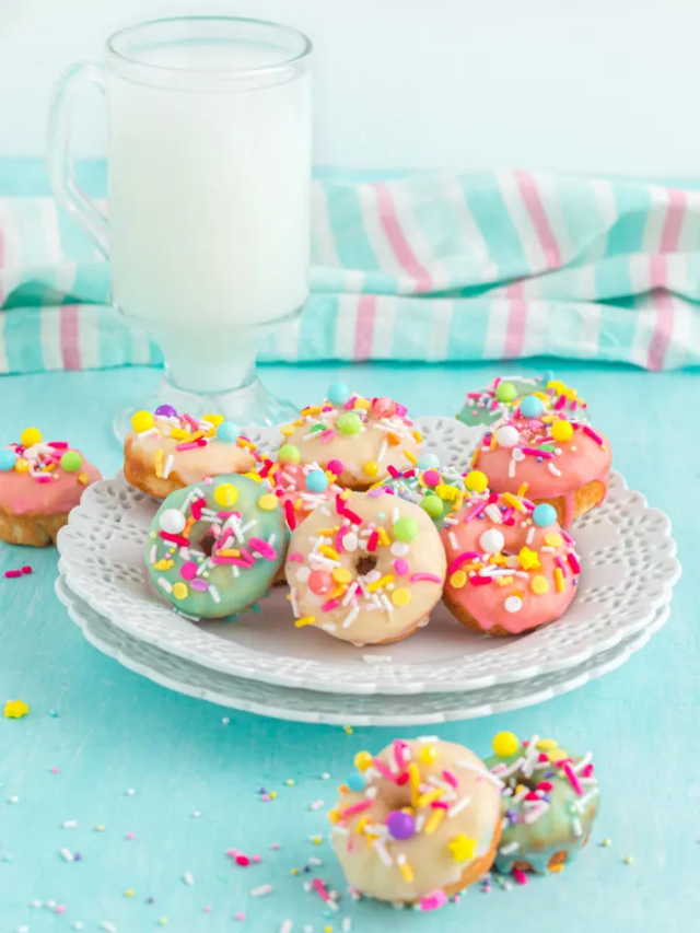 Bright and Delicious Mini Donuts with Colorful Glaze – Little Fairy Donuts Story