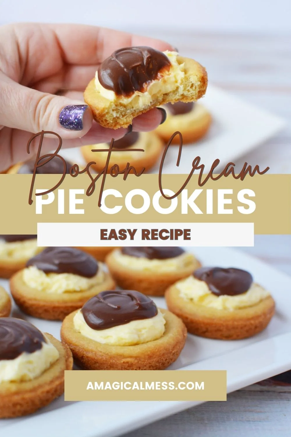 Quick and Easy Boston Cream Pie Cookies Recipe | A Magical Mess