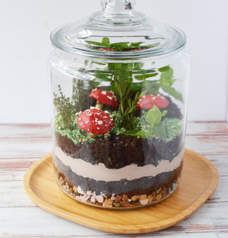 a glass jar with an edible plant inside