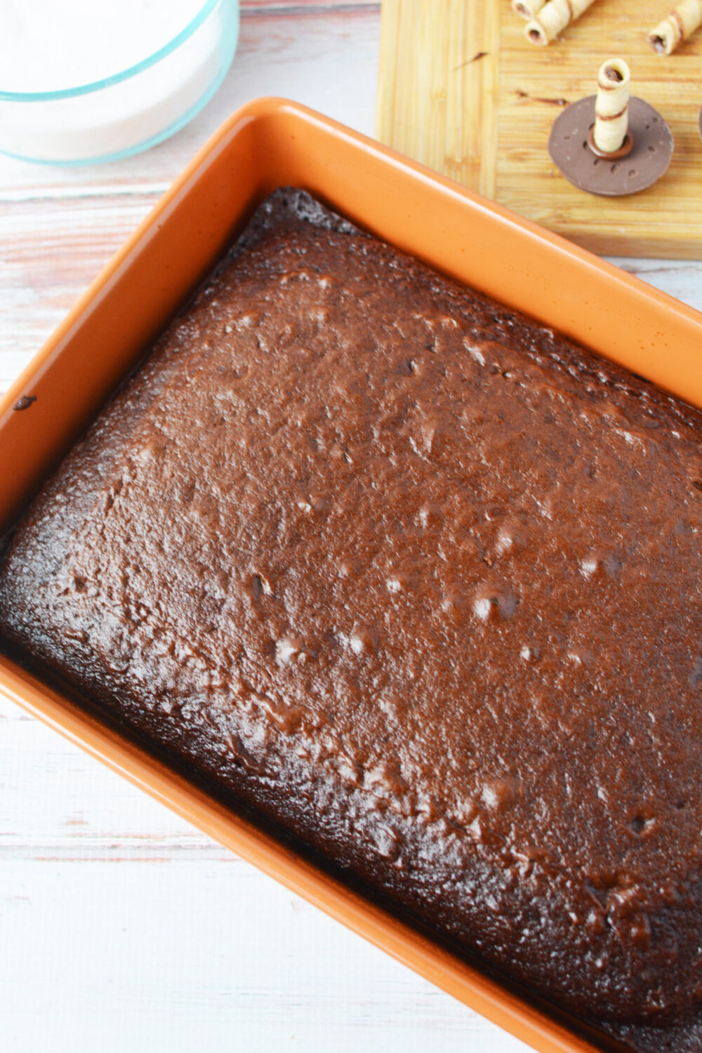 a brown cake in a pan