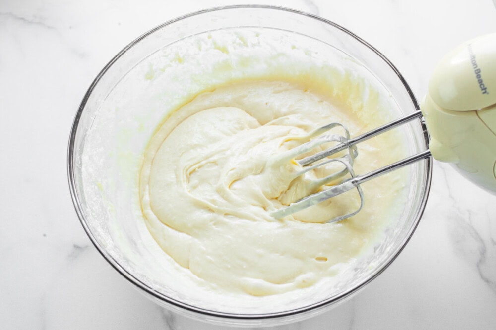 Mixed cake batter. 