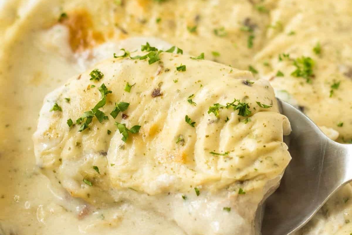 Pork chop in a pan. 