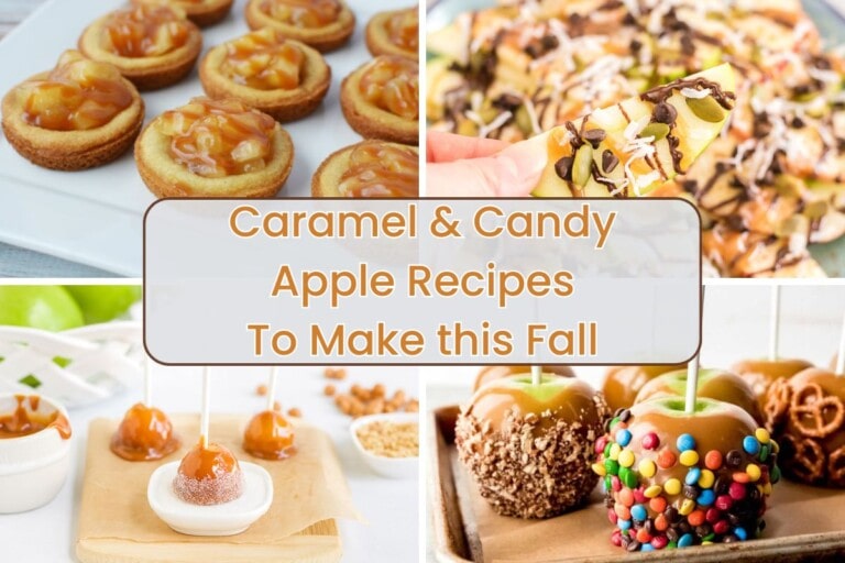 Caramel apple desserts collage.