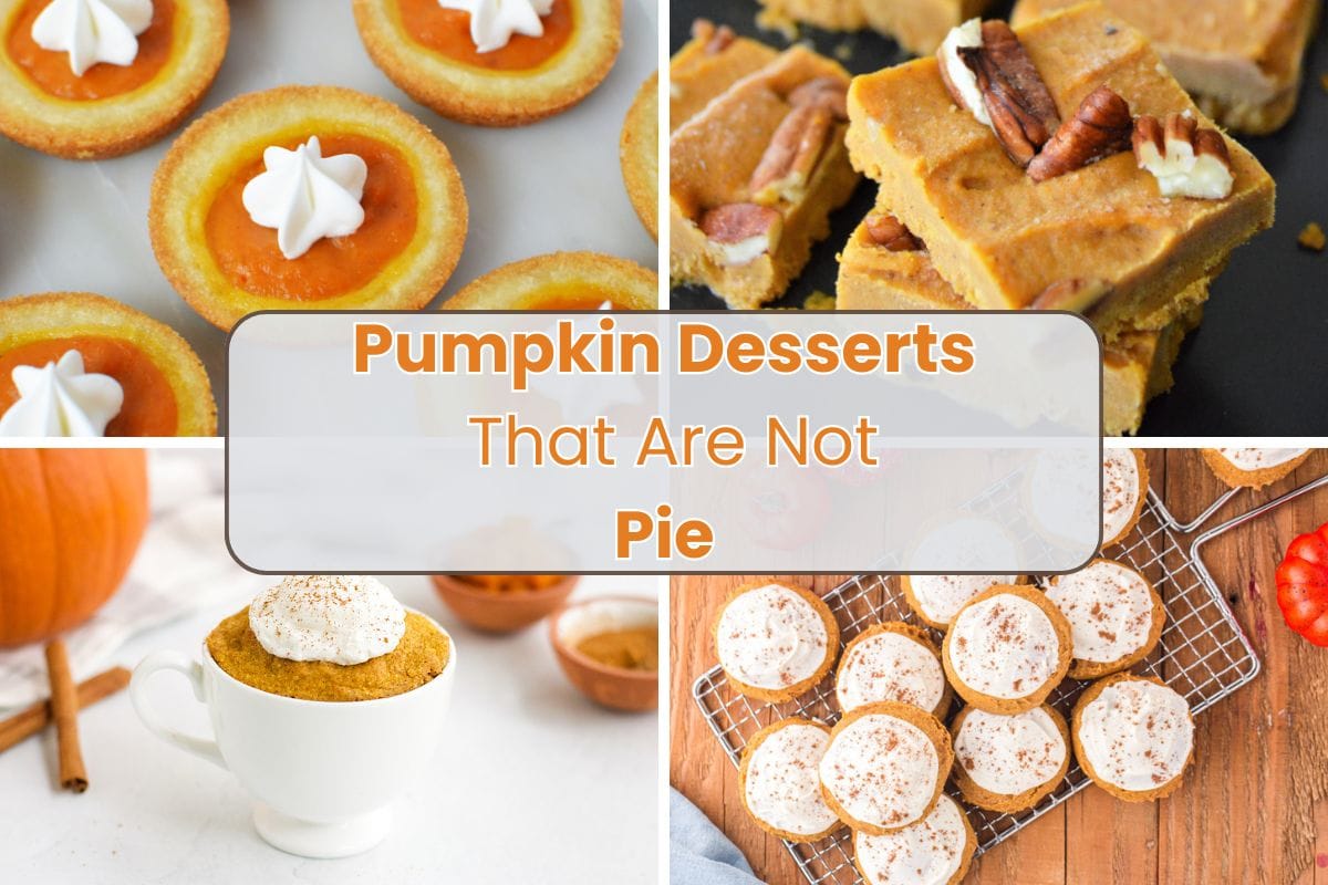 Collage of pumpkin desserts.