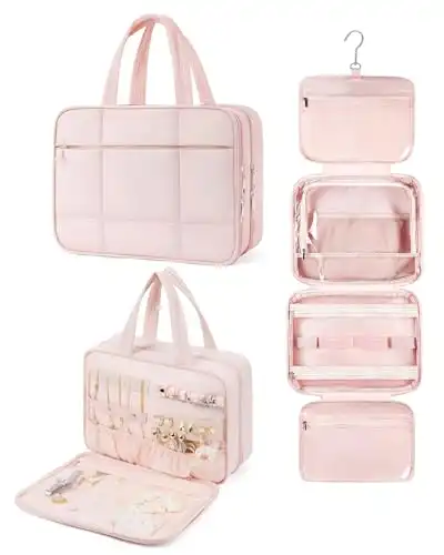 Travel Toiletry Bag with Jewelry Organizer