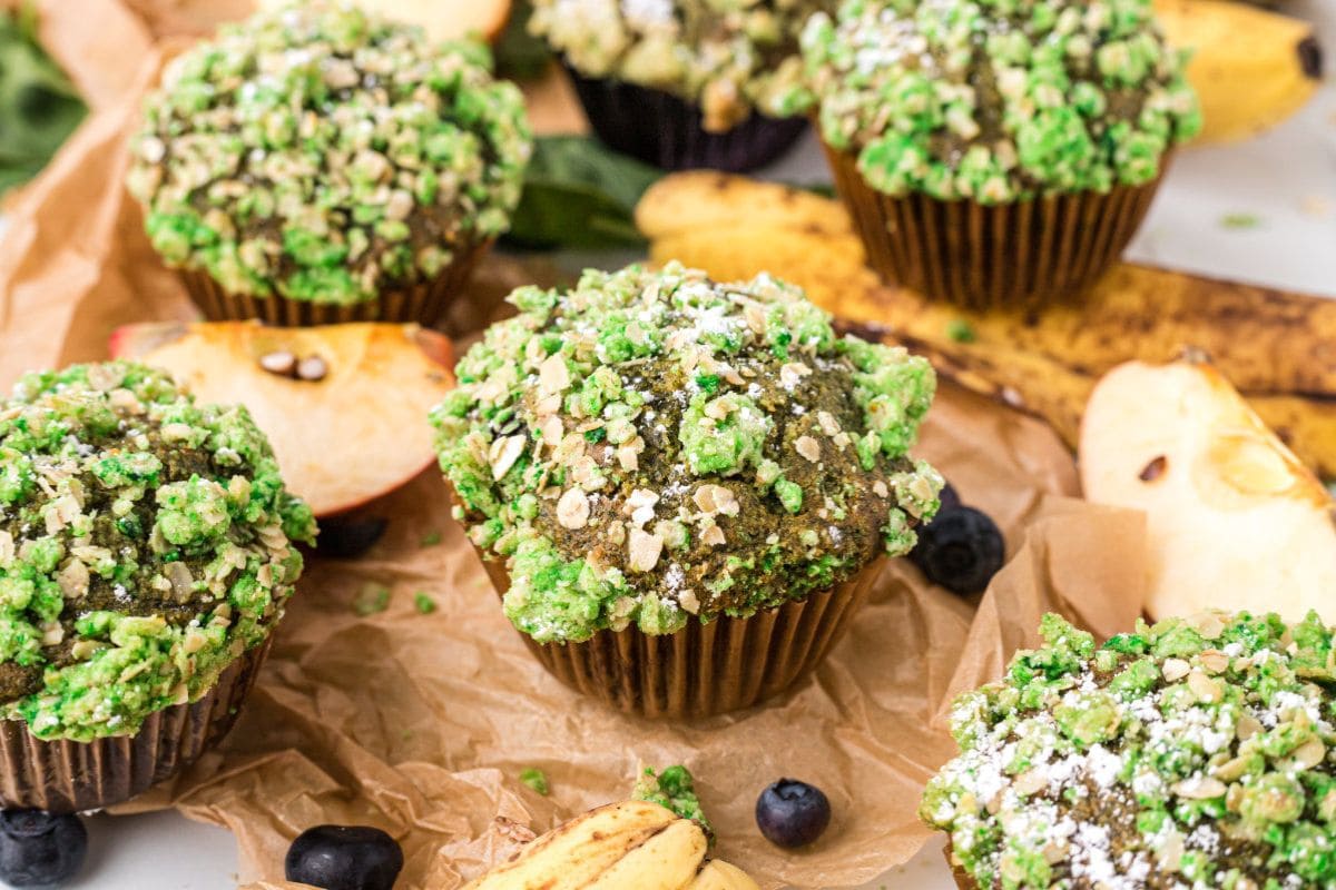 Muffins with green to look like mold for Halloween. 