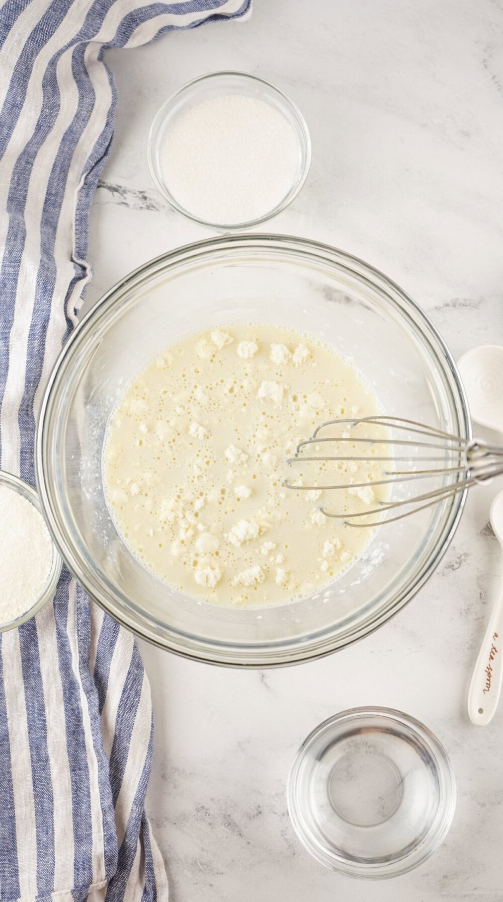 Whisk in a mixing bowl. 