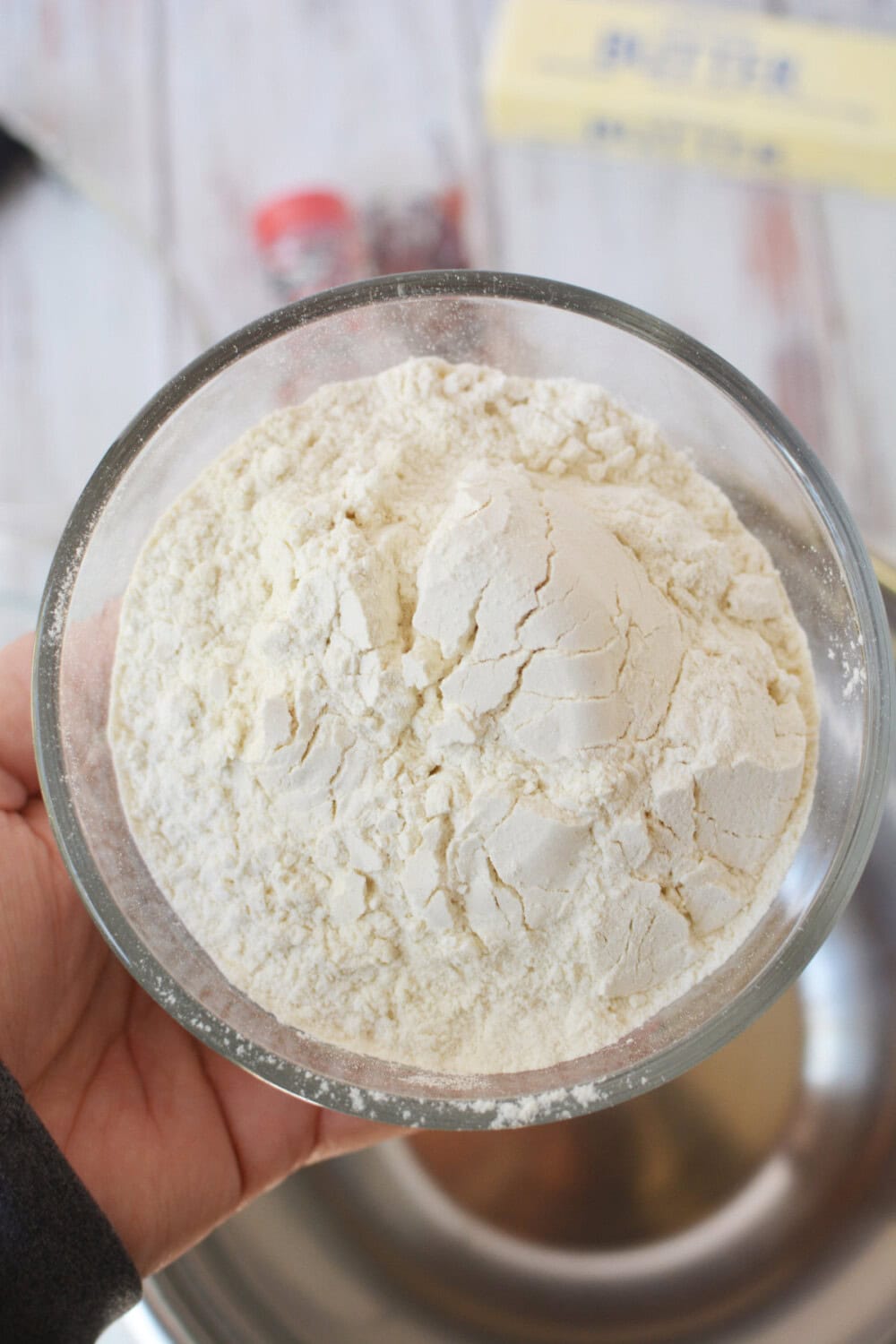 Flour in a bowl. 