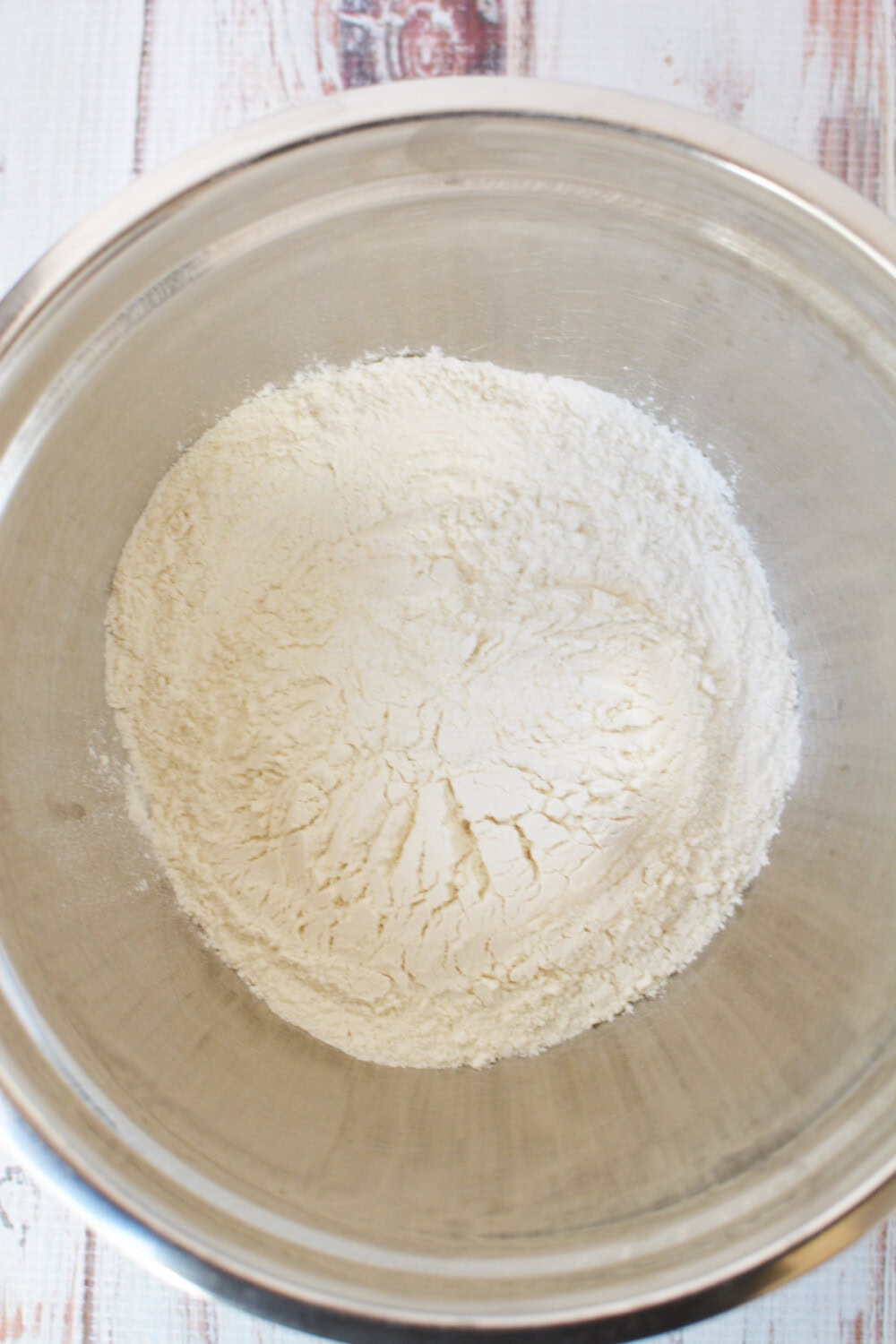 Mixing bowl with flour.