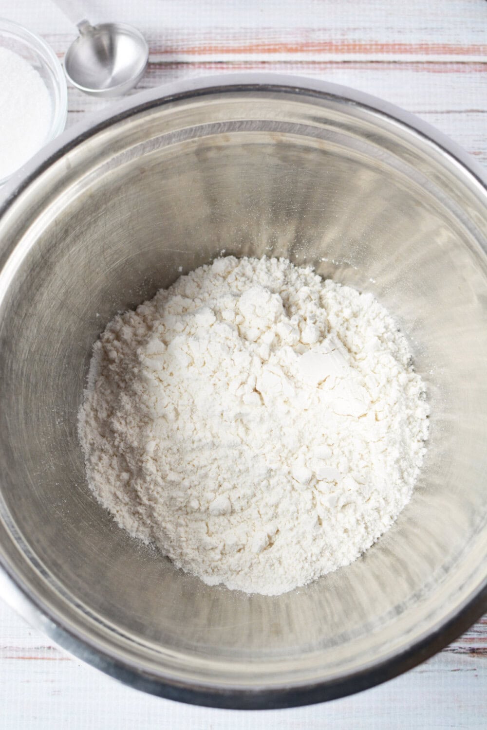 flour in a mixing bowl