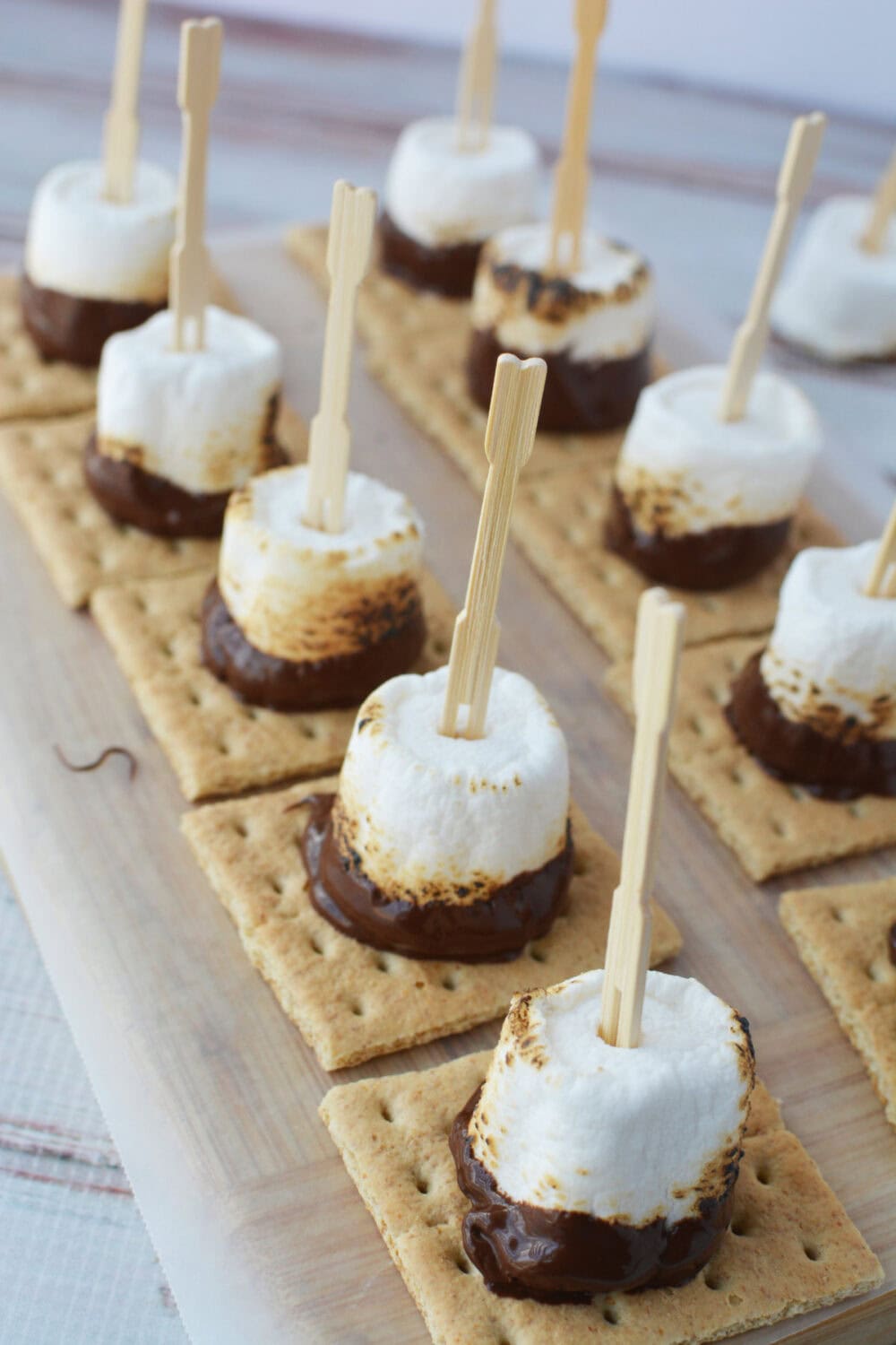 S'more skewers on a board