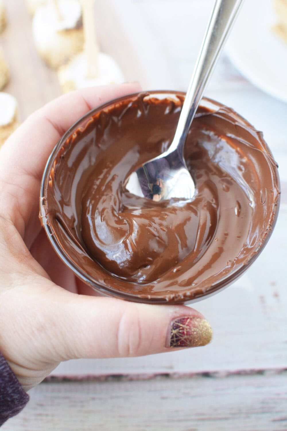 Bowl of melted chocolate