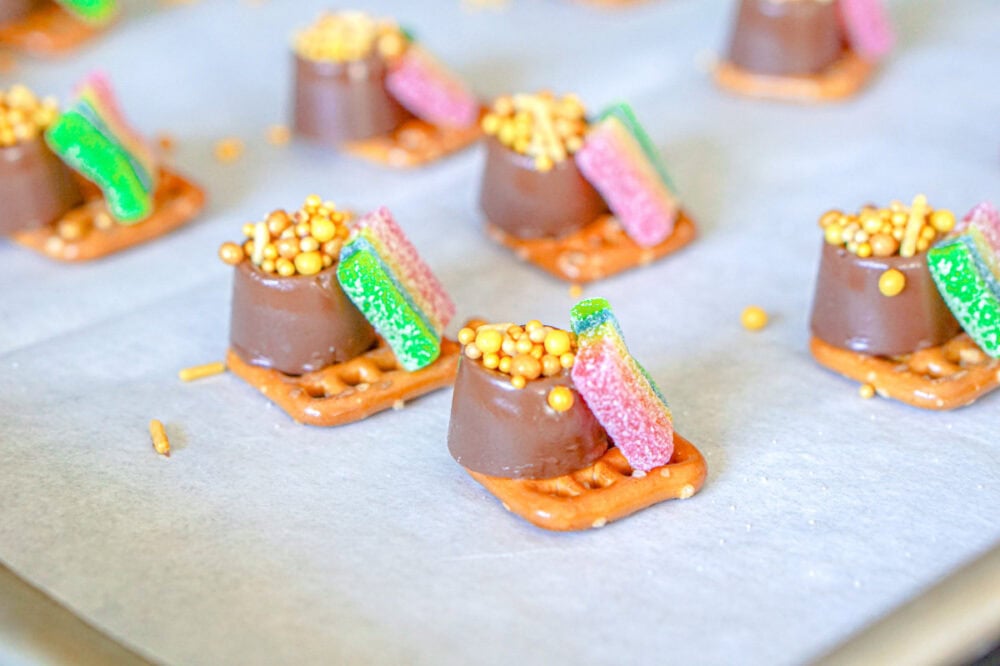 Pot of Gold Rolo pretzel candies.