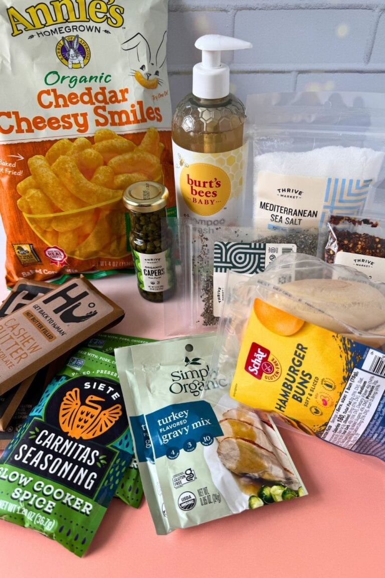 Annie's cheese curls, Burt's Bees shampoo, and other products from Thrive Market.