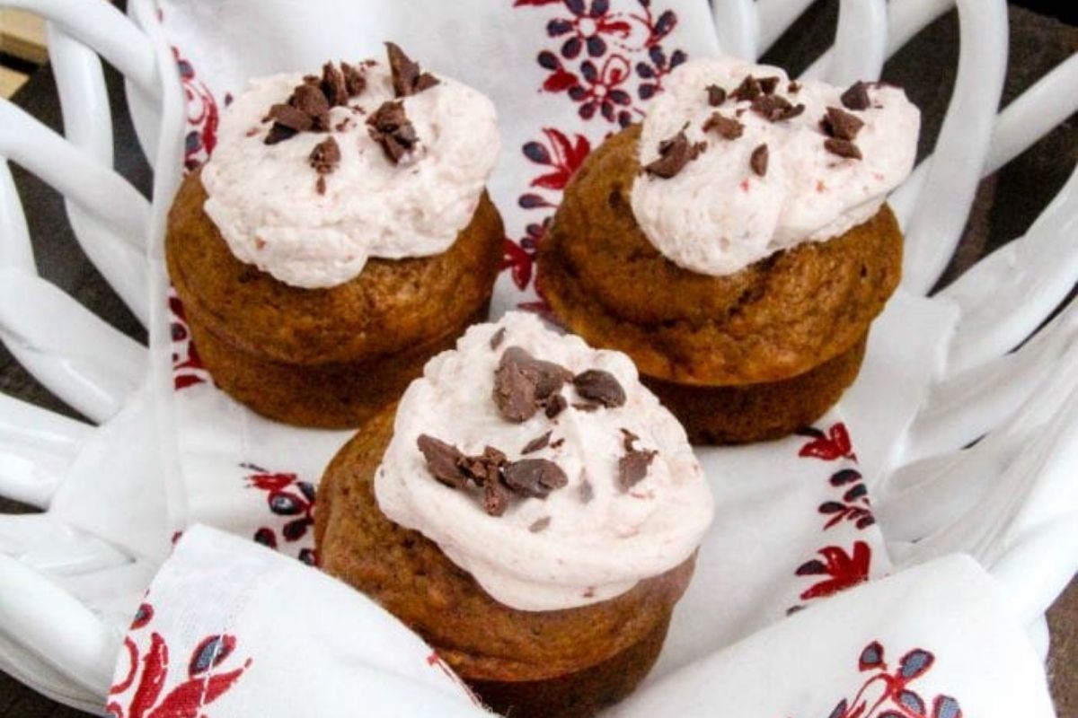 3 muffins in a basket
