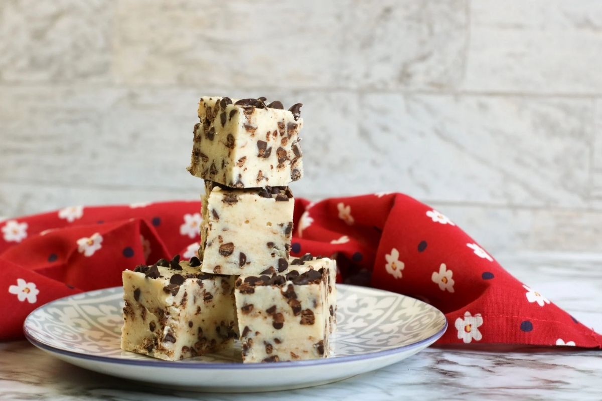 stacked cookie dough fudge