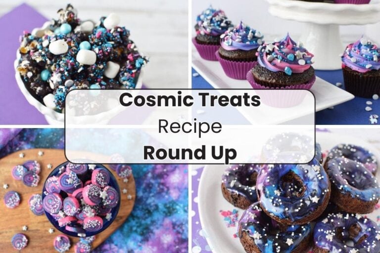 four galaxy desserts in a collage
