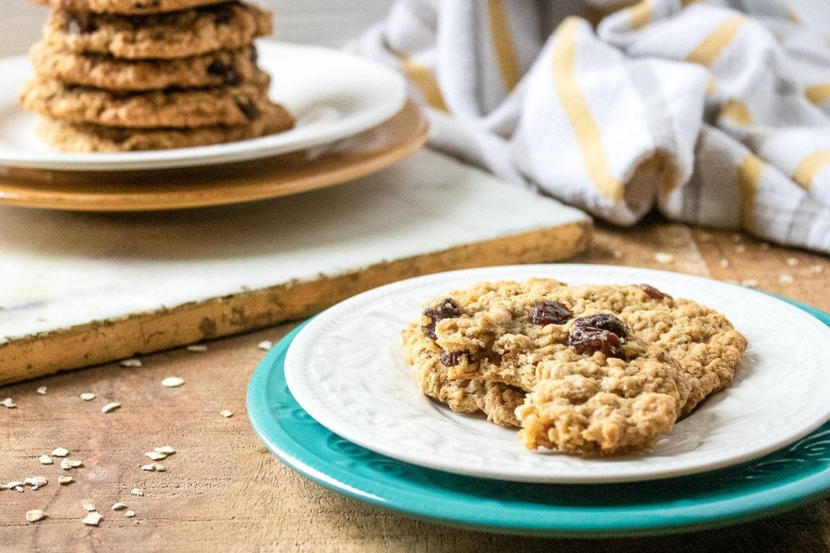 oatmeal cake mix cookies on plate