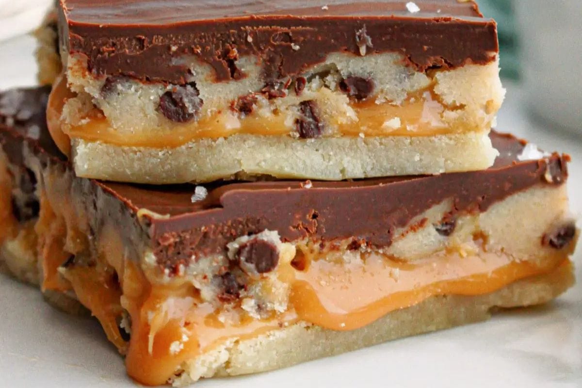 Salted caramel cookie dough bars