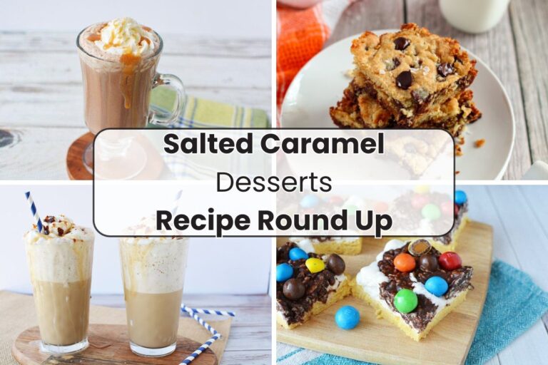 Salted caramel recipes in a collage