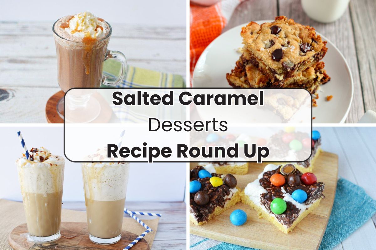 Salted caramel recipes in a collage