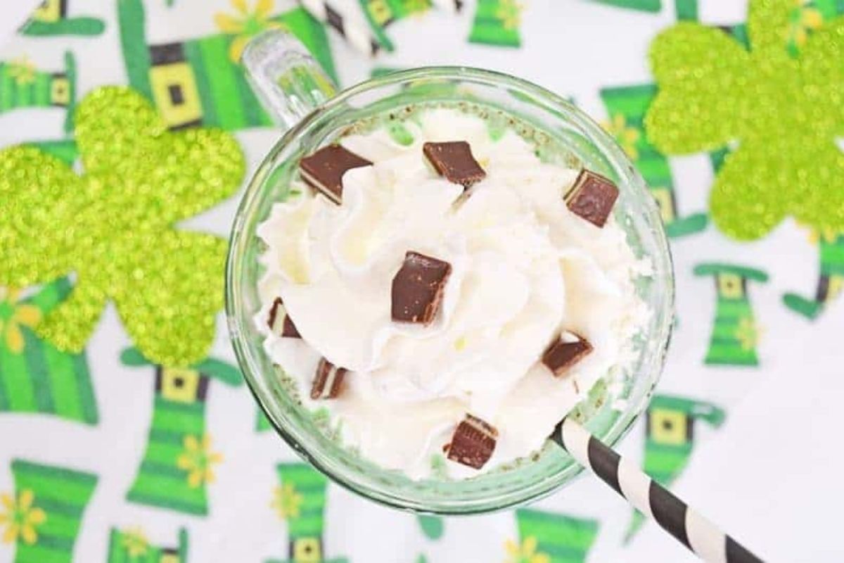 shamrock shake with whipped cream