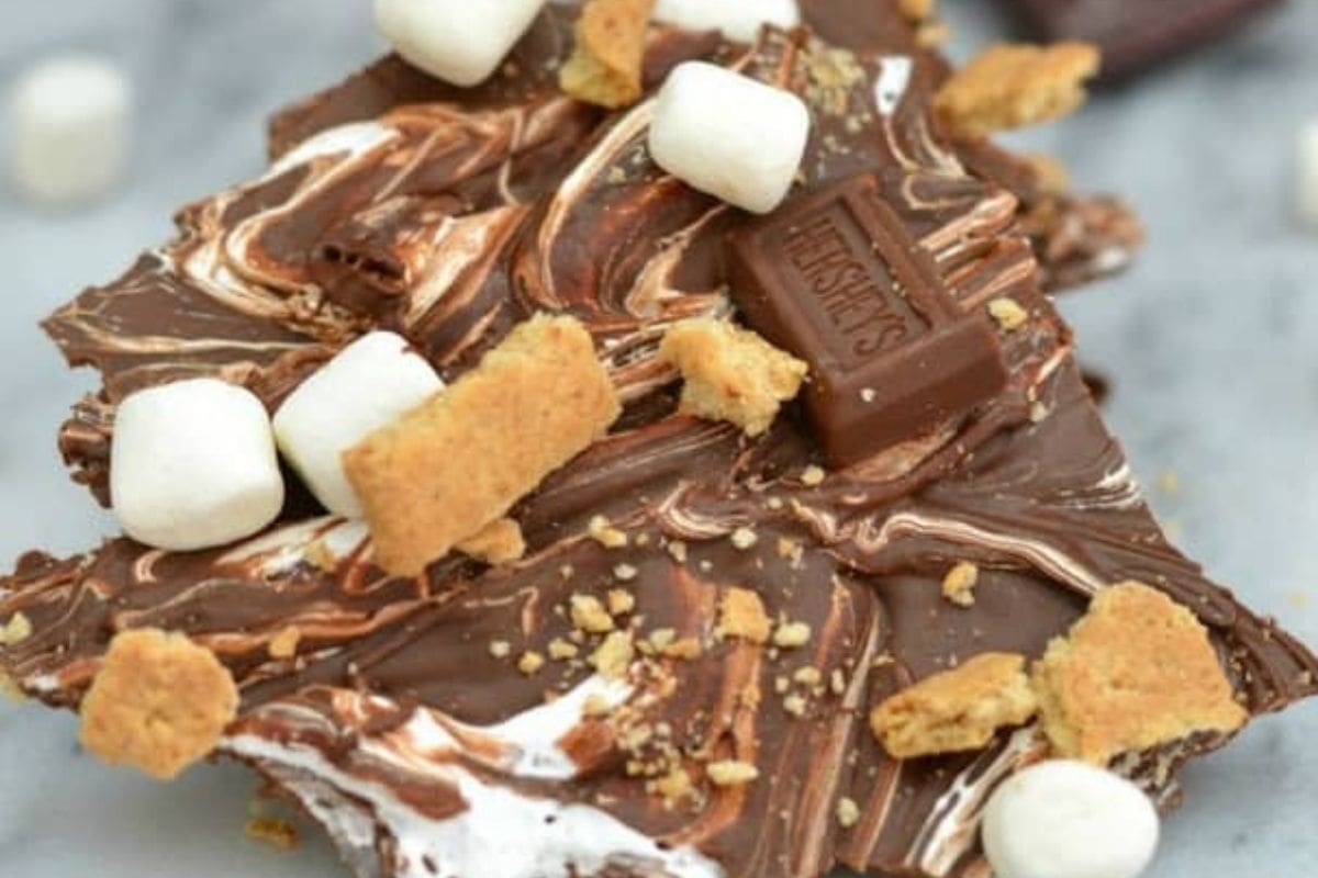 smores chocolate bark candy